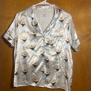 Sheshow Espresso Martini Satin Pattern Matching Pajama Set